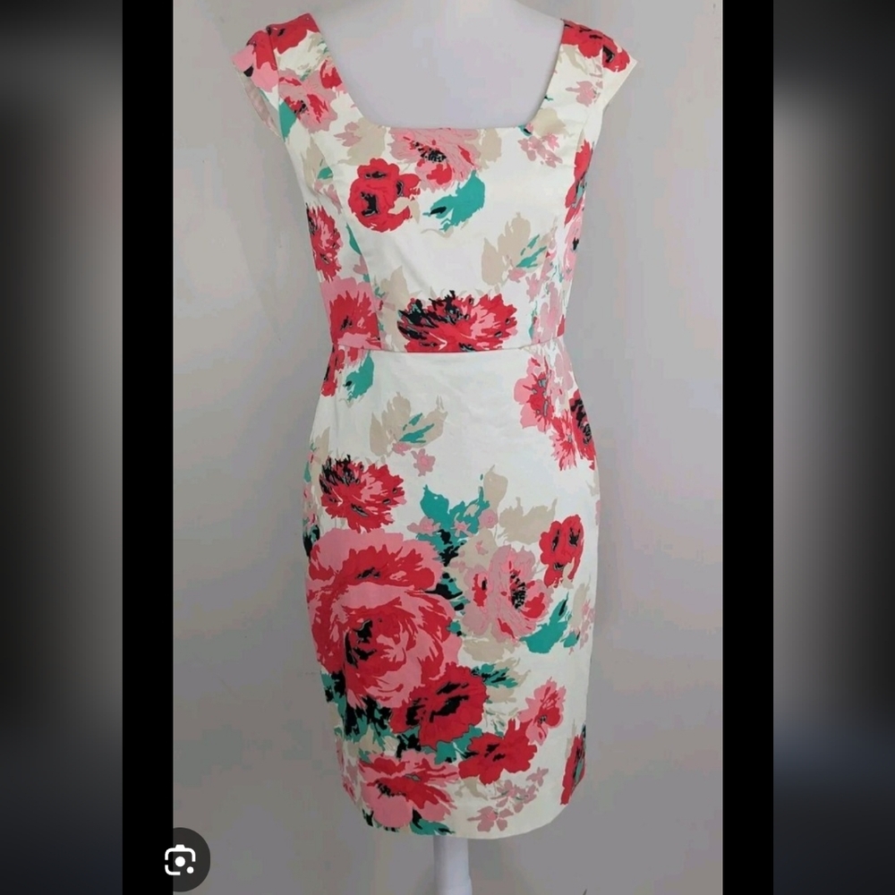 🆕Ann Taylor Floral Print Cap Sleeve Dress Womens Size 0